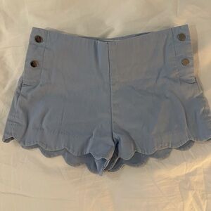 Jacadi Girls Light Blue Cotton Scallop Shorts